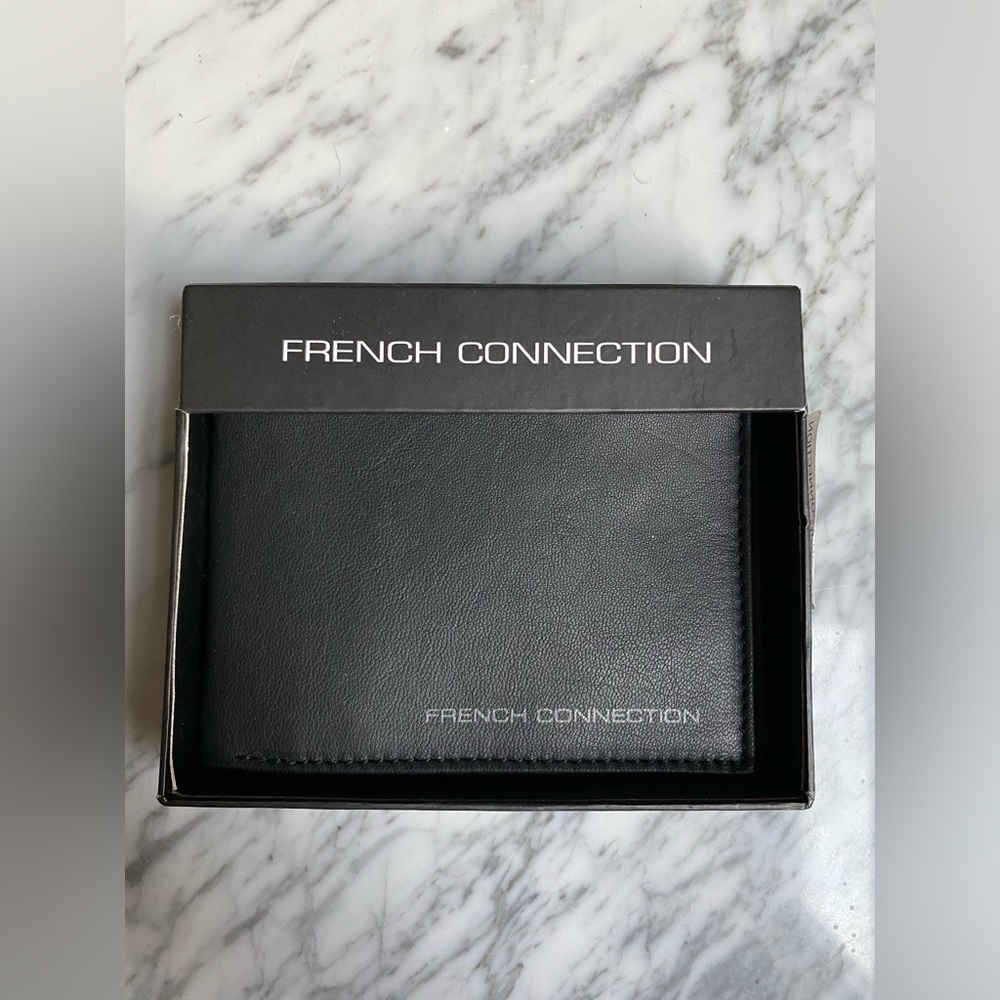 French Connection Black Leather Wallet - New with Tags in Box